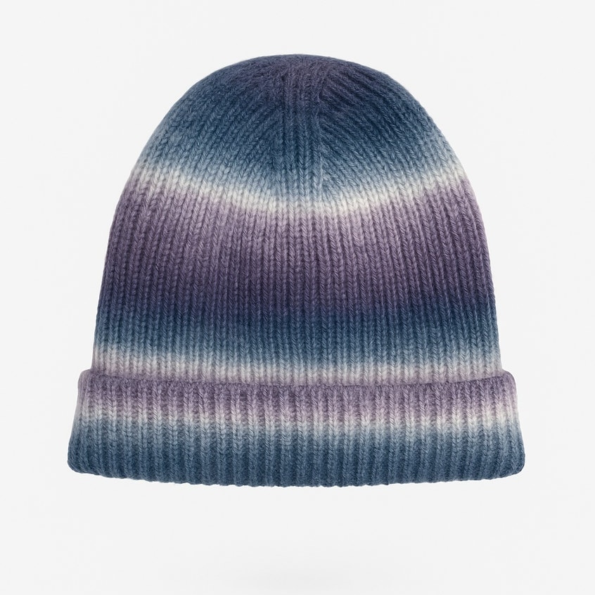Blue White Purple Ombre Beanie Knit Winter Hat New Nwt Acrylic